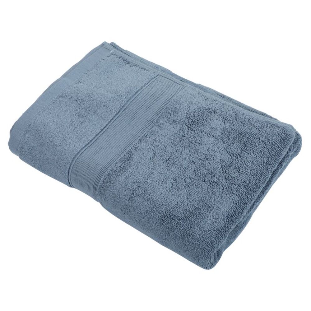 1 Pcs Plain Soft Absorbent Cotton Bath Towel Blue 27.56"x55.12"